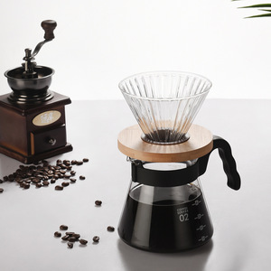 Serveur de café en verre Verser sur Carafe <span class=keywords><strong>Micro</strong></span>-ondes 600mL Café goutteur Pot à café en verre - Product Image 5