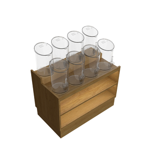 Exhibidor de Alimentos a Granel de Madera Premium con Contenedores Transparentes de Gravedad para Especias y Granos - Product Image 5