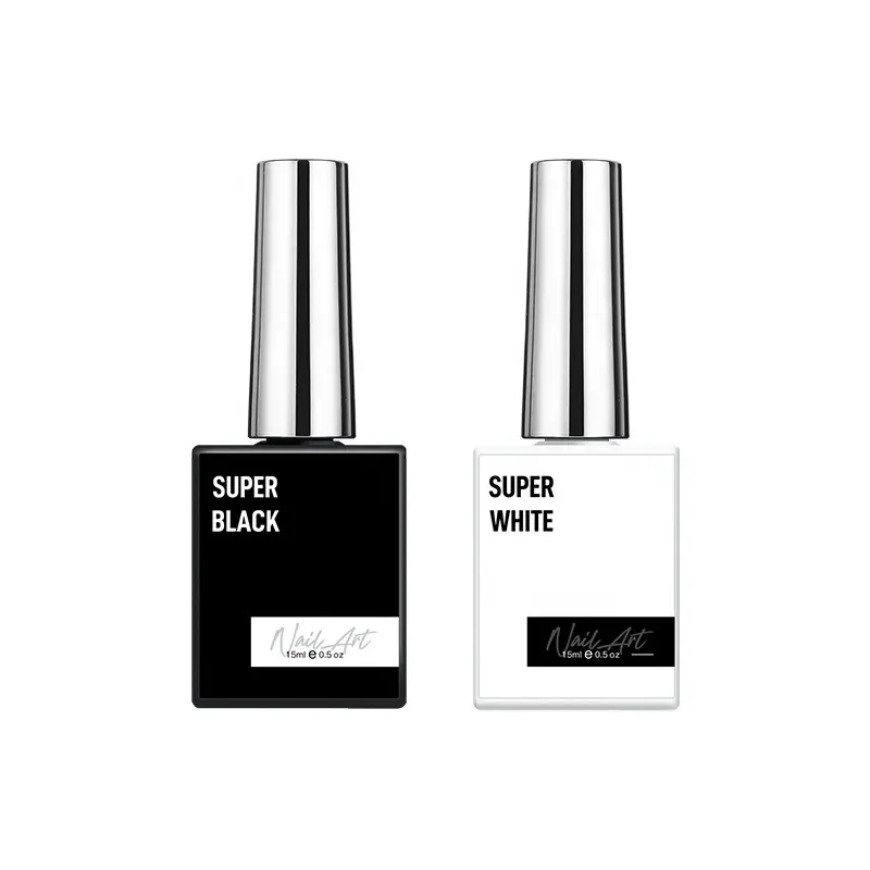 Bestseller 15ml Super White Super Black Nagellack UV Led Lampe Nagel gel