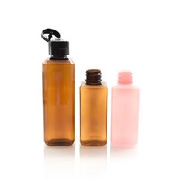 Flacon en plastique pour huile essentielle cosmétique 30ml 50ml 60ml 100ml 500ml 120ml 150ml 250ml Flacon carré en plastique pour lotion avec bouchon à clapet