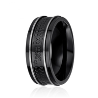 Bagues noires style punk en acier inoxydable, finition mate super polie, bagues pour hommes, bandes de déclaration de mariage pour hommes
