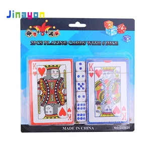 Jinayon de encargo al por mayor de entretenimiento 2 cubiertas de jugar cartas de Poker con envases de plástico