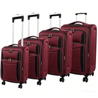 Set Koper 4 Buah Bahan Kain Lembut Eva Harga Pabrik 8 Roda Spinner Warna Pink Tas Travel Trolley Produsen Set Koper