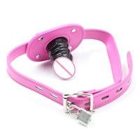 Bouchon de pénis en silicone godes bouche ouverte bâillon avec boucles de verrouillage harnais en cuir Bondage BDSM jouets sexuels pour Couple jeu de sexe pour adultes