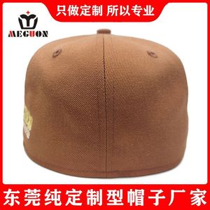 Sombrero de hip-hop completamente cerrado personalizado estilo americano calle 3D bordado sombrero plano cabeza grande 100% algodón común Unisex cuatro estaciones duro - Product Image 2