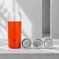 Contenants de stockage cylindriques en plastique PET vides de 50, 80, 100, 150, 200, 250, 300, 500 g avec couvercles à vis pour aliments et herbes