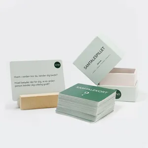 デンマーク語家族の友達カップルインタラクティブ会話カードゲームカスタムカードゲーム工場で印刷された会話ゲームカード