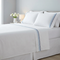 HONI Vente en gros de draps plats en coton satiné 200TC, qualité hôtelière de luxe, résistants aux plis, certifiés OEKO-TEX