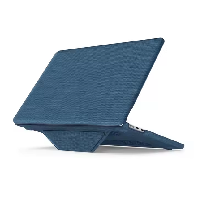 Business Fabric Durable Full Protection with Foldable Triangle Stand Cover for MacBook Pro 16 Inch A2485/A2780/M3 A2991/M4 2024