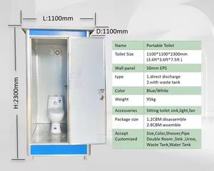 Harga Murah 2025 Harga Toilet portabel Toilet Prefab Toilet kamar mandi untuk dijual rumah Toilet tempat duduk jongkok Prefab kamar mandi portabel - Product Image 4
