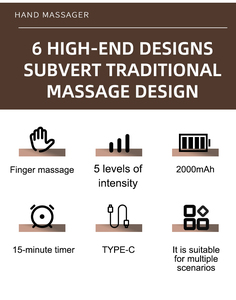 Masajeador de manos Airbag inalámbrico con logotipo personalizado con calentador vibratorio de calor, masajeador de dedos de palma para tratamiento de artritis corporal - Product Image 5