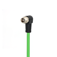 Connecteur mâle coudé KRONZ M12 X-Code, câble de chaîne porte-câbles Cat6A en PVC, pré-assemblé, connecteur circulaire industriel Ethernet/IP