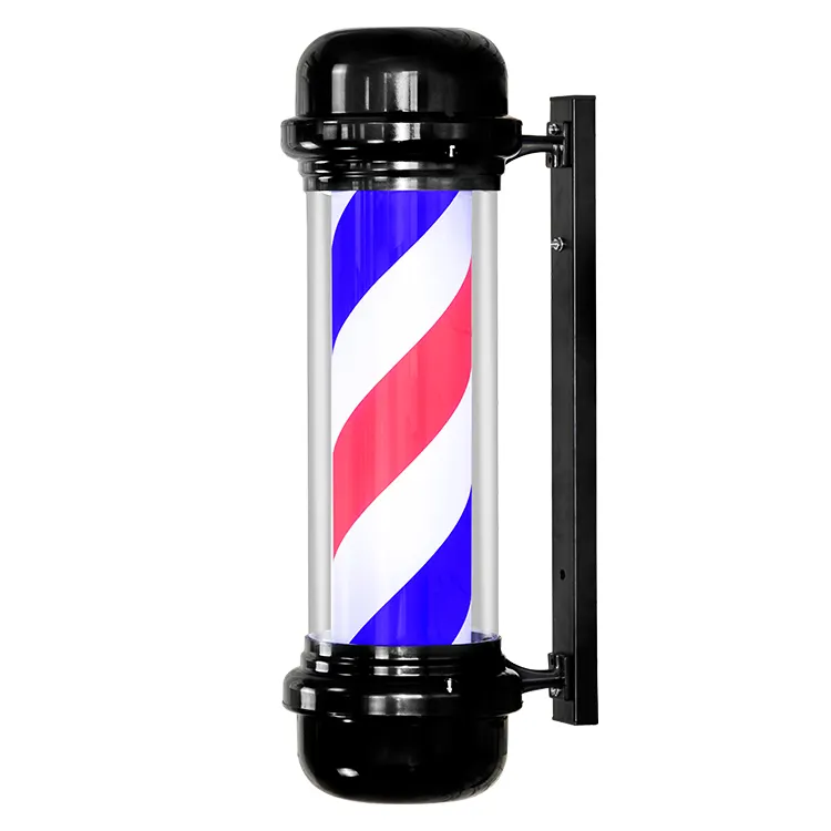Hot selling hairdressing wall hanging rotating led barber turn light pole fashion for hair salon furniture with logo customized