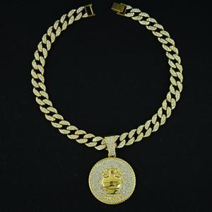PD3080-3093 i <span class=keywords><strong>segni</strong></span> dello zodiaco ciondolo con catena cubana 15mm di larghezza colore oro materiale in lega GEMINI cancro acquario PISCES - Product Image 3