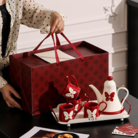 Service à thé en céramique de Chaozhou de style français pour la femme moderne, exquis et haut de gamme, idéal comme cadeau de fiançailles, de mariage, pour la maison ou pour un cadeau de pendaison de crémaillère