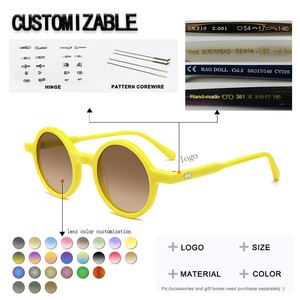 Lunettes de soleil unisexes personnalisées en acétate, lunettes de soleil rondes pour hommes, pour la conduite, la pêche - Product Image 3