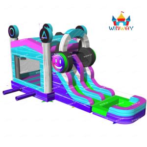 Nouveau design populaire : Aire de jeux gonflable en PVC avec toboggan, piscine et contrôleur de jeu, thème parc d'attractions pour location événementielle et jeux aquatiques - Product Image 6