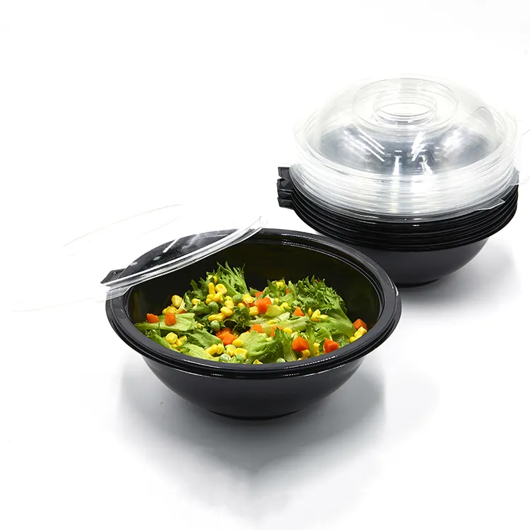 Sıcak satış çok fonksiyonlu tek kullanımlık plastik PET salata kapaklı kase