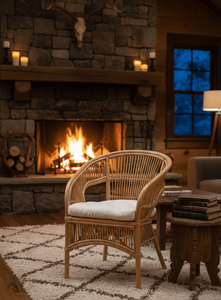 Fabiano Bamboo Leisure Chair Stylish Comfortable <b>Seating</b> for Apartment Hotel Living Room Outdoor Patio or Home Furniture Use - Product Image 4