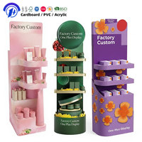Support d'affichage au sol en carton ondulé personnalisé pour cosmétiques, étagère de vente au détail multi-niveaux en papier pour produits de soin de la peau et du corps