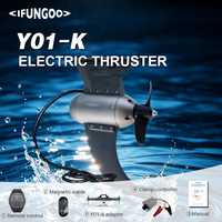 Propulseur électrique Fin Y01-K à moteur haute puissance, poussée de 13,5 kg/29,7 lb, batterie 600 W, pour 4 à 6 personnes, spécial leurre et kayak