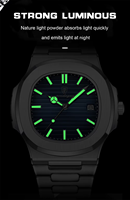 Montre pour homme de la marque MEDEO, vente en gros personnalisée, montre-bracelet lumineuse avec date, acier inoxydable, étanche, mode, luxe, montre à quartz pour homme