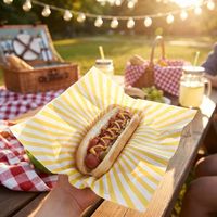 Papier enduit de PE écologique, résistant à la graisse et à l'eau, pour emballage personnalisé de sandwichs, de pâtisseries, de snacks, de pains et de hamburgers (OEM)