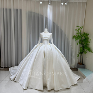 ชุดแต่งงานแบบ 2 in 1 รุ่น Lsoy051 ผ้าซาตินทรงบอลกาวน์ สายเดี่ยว คอตรง หรูหราสง่างาม แบรนด์ Jancember - Product Image 6