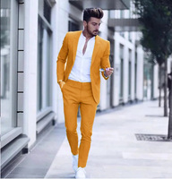 Costume d'homme d'affaires luxueux et décontracté pour mariage, smoking, coupe ajustée, revers en pointe, costumes roses pour homme, veste et pantalon