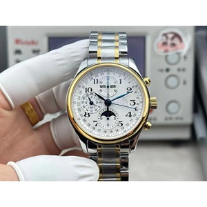 Montre mécanique unisexe de haute qualité, chronographe à huit aiguilles, phase de lune, affichage numérique, acier inoxydable, plongeur, 42 mm, pour affaires - Product Image 2