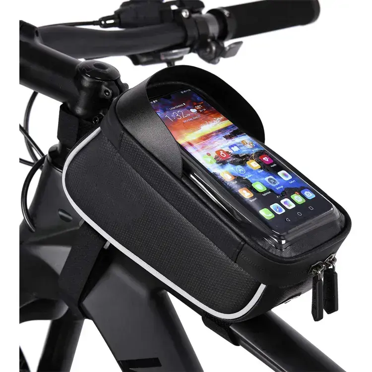 Waterproof Top Tube Bike Handlebar Bag Portable Phone Pouch Travel Bicycle Cycling Frame Bag