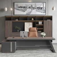 Ensemble de bureaux et de chaises de luxe modernes et simples de Boss pour le mobilier en bois du président du poste de travail