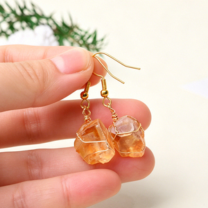 Bijoux en cristal brut de haute qualité, artisanat artisanal, boucles d'oreilles en pierres précieuses naturelles pour femmes - Product Image 2