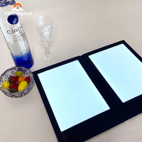 Menu de panneau de lumière LED à détection automatique rechargeable personnalisé changement facile de contenu carte des vins restaurants hôtel restaurant fournitures