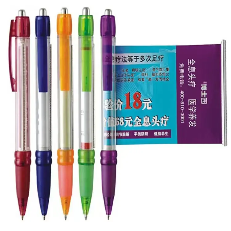 Penna per banner con penna a sfera pubblicitaria con logo personalizzato stampato