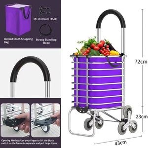 Folding Shopping Cart Hand-Pull Trolley Bag Elderly Hand-Held Shopping Bag Grocery Shopping Cart Advertising Gift Custom Logo - Product Image 4