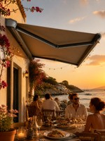 VENTE FLASH - Auvent rétractable électrique au design moderne et luxueux, télécommande, cadre en aluminium imperméable, pour balcon, auvent anti-pluie