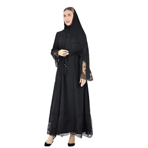 2件迪拜土耳其穆斯林时尚伊斯兰服装妇女阿巴亚和头巾
