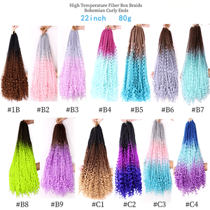 Échantillon Gratuit Vente en Gros Mèches Synthétiques Tressées Boho River Locs de 22 Pouces de Haute Qualité Tresses Africaines au Crochet Bouclées - Product Image 6