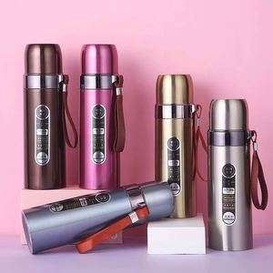 Bouteille d'eau isotherme en acier inoxydable à double paroi de 500 ml avec poignée, à large ouverture, pour le sport - Product Image 1