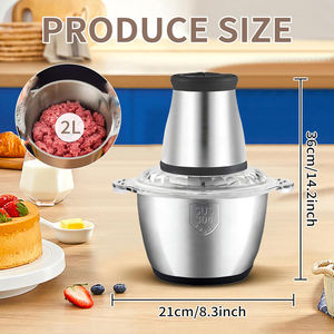 Hot Sell Cheap Factory Price Kitchen <b>Food</b> Meat Mincer Chopper Best Home Mini Stainless Steel 2l 3l <b>Electric</b> Meat - Product Image 2