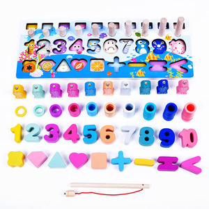 New Montessori Educational Wooden Educational <b>Toys</b> Count <b>Numbers</b> Matching Montessori <b>Toys</b> Logarithmic Board Fishing Game for Kid - Product Image 3