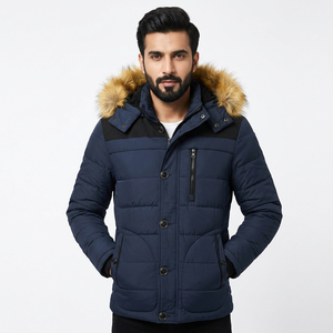 Custom Designed High Quality Men's <b>Parka</b> <b>Jacket</b> Stand Collar Hooded Warm Winter Coat Canvas Fabric Stylish High Street Style - Product Image 1
