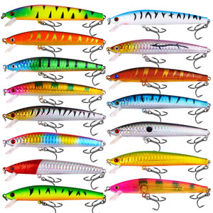 Ensemble <span class=keywords><strong>de</strong></span> leurres <span class=keywords><strong>de</strong></span> pêche, 15 pièces, couleurs mélangées, <span class=keywords><strong>Kit</strong></span> d'appâts Minnow, 10cm, 8.8g, leurres artificiels durs pour la pêche en eau douce et salée - Product Image 1
