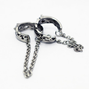 yunnique Tibetan Silver <b>Cuff</b> <b>Earrings</b> Chain Geometric Party Stainless Steel Ear Post - Product Image 1