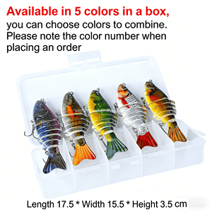 เหยื่อปลอมพลาสติกแข็งแบบพรีเมียม ขนาด 10 ซม. น้ำหนัก 15.5 กรัม แบบ 7 ท่อน ข้อต่อหลายจุด เหมือนจริง สำหรับน้ำจืดและน้ำเค็ม - Product Image 6