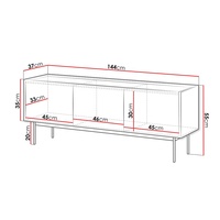 Meuble TV moderne en métal et bois pour salon, meuble TV, table TV