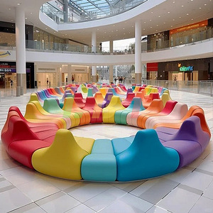 Banco de Patio Creativo de Fibra de Vidrio, Muebles de Exterior Contemporáneos y Duraderos - Product Image 2