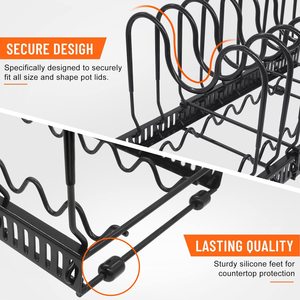 Pentola espandibile 12 divisori regolabili supporto per Rack Organizer con coperchio per piano di lavoro - Product Image 3