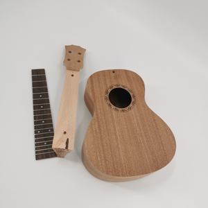 Ensemble de petites guitares acoustiques de 23 pouces assemblées à la main en bois de sapele peint avec touche en bois technique pour l'éducation des parents - Product Image 4